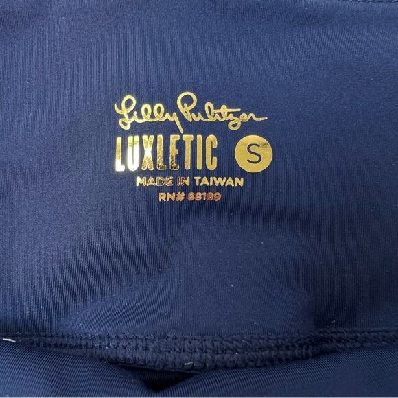 Lilly Pulitzer Weekender High Rise Midi Graphic Legging Navy & Pink Size S - Picture 5 of 6